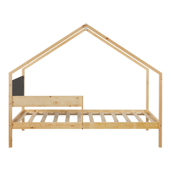 Łóżko domowe Sodankylä z wysuwanym łóżkiem i 2 materacami 90x200cm [en.casa]