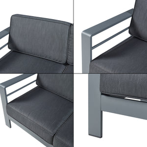 Ławka zewnętrzna ze stołem Avise aluminium [casa.pro]