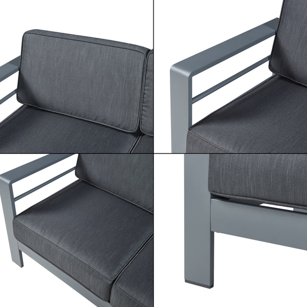 Ławka zewnętrzna ze stołem Avise aluminium [casa.pro]