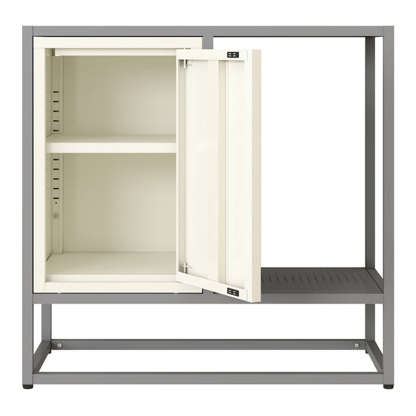 Kredens Burlöv stal 70x72x35 cm szary/biały [en.casa]