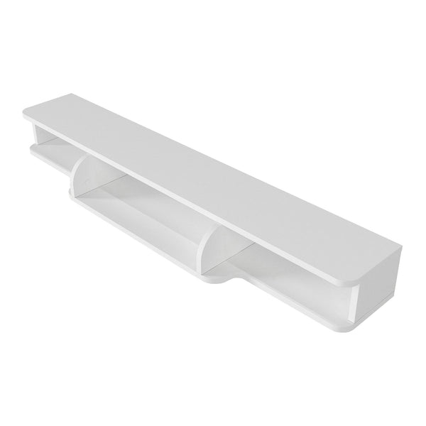 Wisząca szafka RTV Aar 135x30x16 cm biała [en.casa]