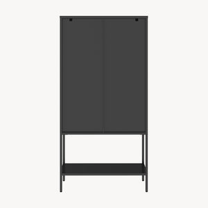 Gablota Borshavisa stalowa 2-drzwiowa 160x80x35 cm czarna [en.casa]