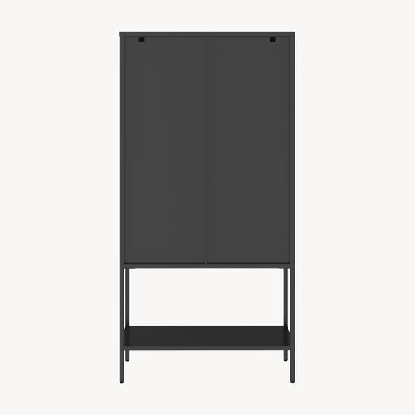 Gablota Borshavisa stalowa 2-drzwiowa 160x80x35 cm czarna [en.casa]