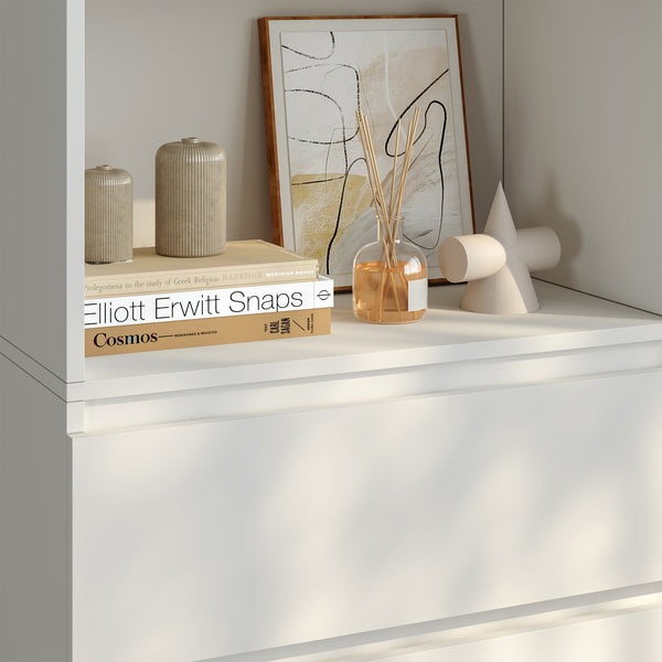 Regał Les z 3 szufladami 180x60x35 cm Biały [en.casa]