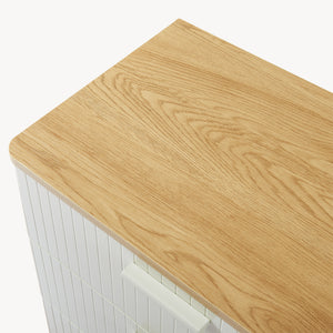Komoda Ferrersp z 3 szufladami 70x60x40 cm dąb/kolory piasku [en.casa]