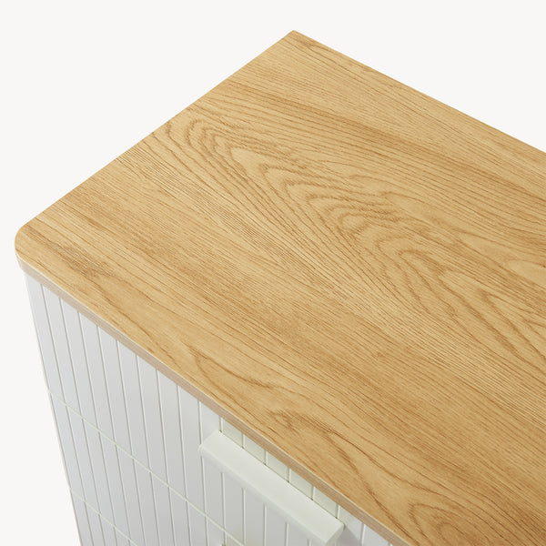 Komoda Ferrersp z 3 szufladami 70x60x40 cm dąb/kolory piasku [en.casa]