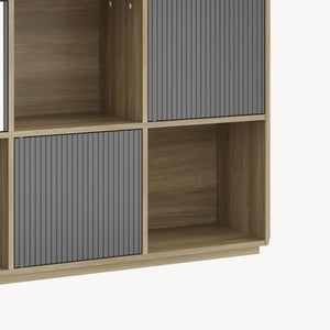 Sideboard Trömi 75x120x30 cm dąb optyka/szary [en.casa]