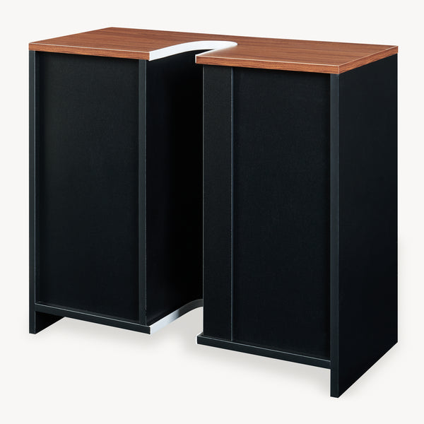 Szafka pod umywalkę Trond 60x66x30 cm Czarny/Orzechowy wygląd [en.casa]