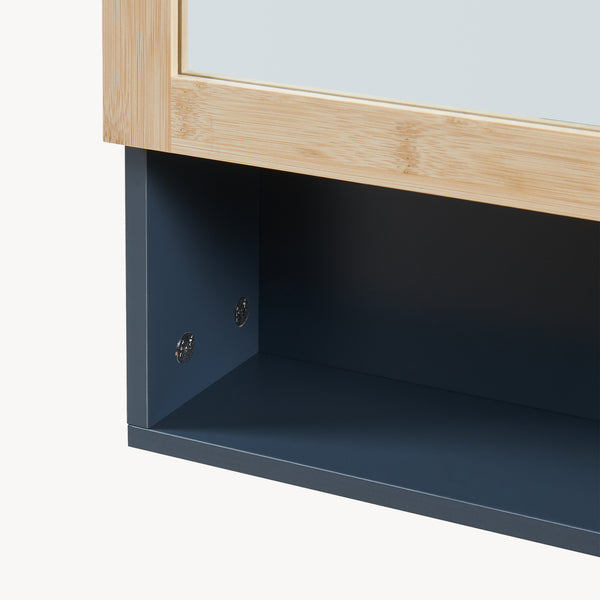Szafka z lustrem Svanes 58x56x13 cm Ciemnoszary/Naturalny [en.casa]