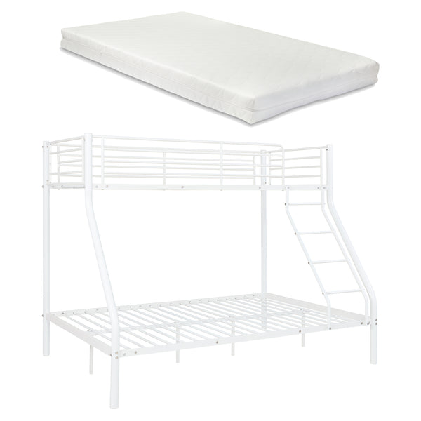Sortland 200x140/90 cm metalowe łóżko piętrowe z materacem [neu.haus]