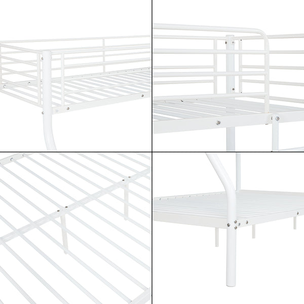 Sortland 200x140/90 cm metalowe łóżko piętrowe z materacem [neu.haus]