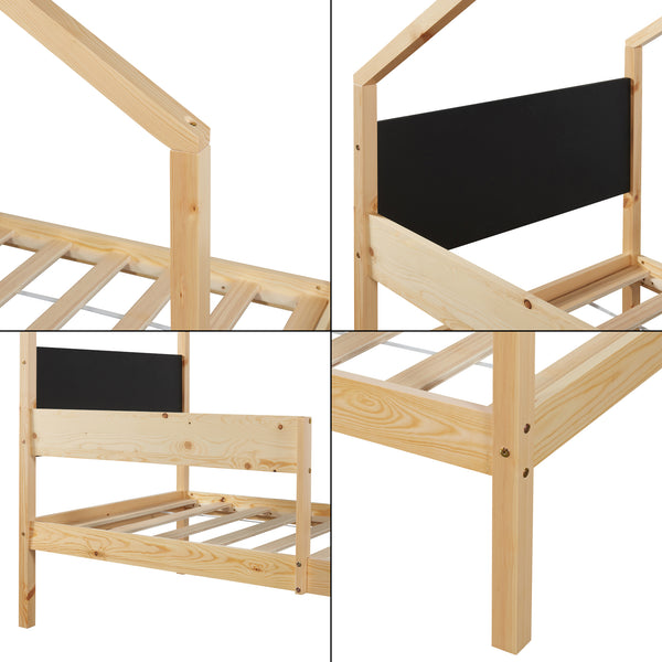 Łóżko domowe Sodankylä z wysuwanym łóżkiem i 2 materacami 90x200cm [en.casa]