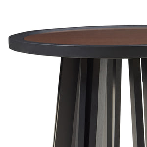 Stolik boczny Burgess 51xØ51 cm czarny/orzechowy [en.casa]