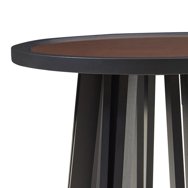 Stolik boczny Burgess 51xØ51 cm czarny/orzechowy [en.casa]