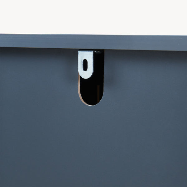 Szafka z lustrem Svanes 58x56x13 cm Ciemnoszary/Naturalny [en.casa]