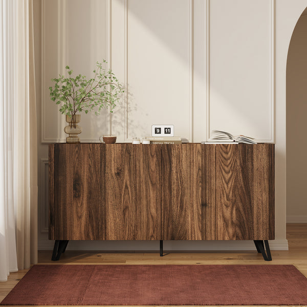 Sideboard Trorlon 160x40x83 cm orzech włoski/trawertyn [en.casa]