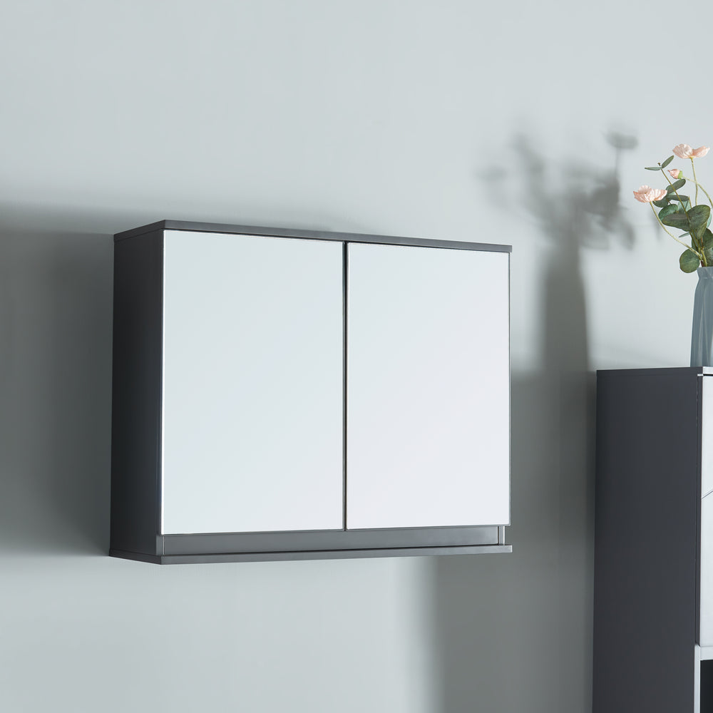 Szafka z lustrem Overath 60x20x50 cm szara [en.casa] - premiumXL