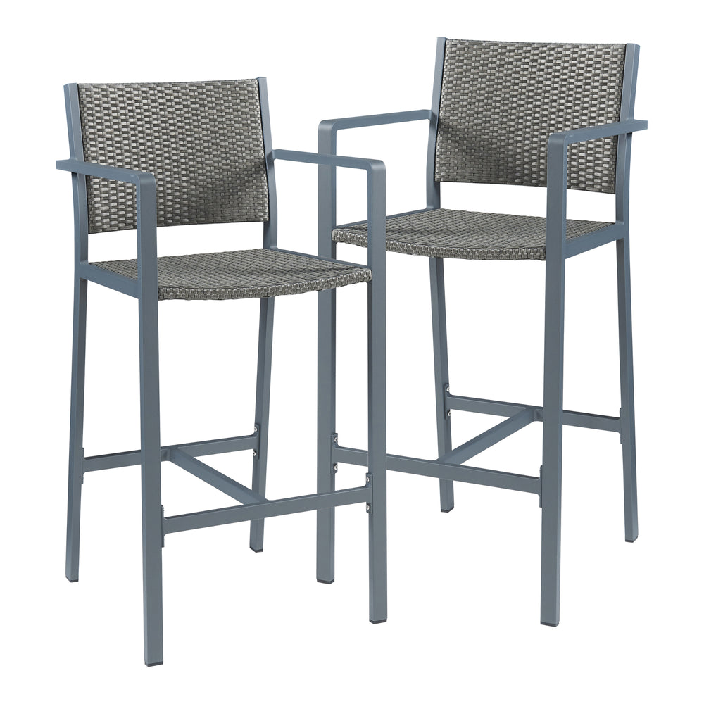 Outdoor - zestaw 2 hokerów Avise aluminium ciemnoszary [casa.pro] - premiumXL
