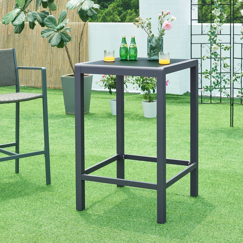 Outdoor - stół barowy Avise aluminium szkło antracyt [casa.pro] - premiumXL