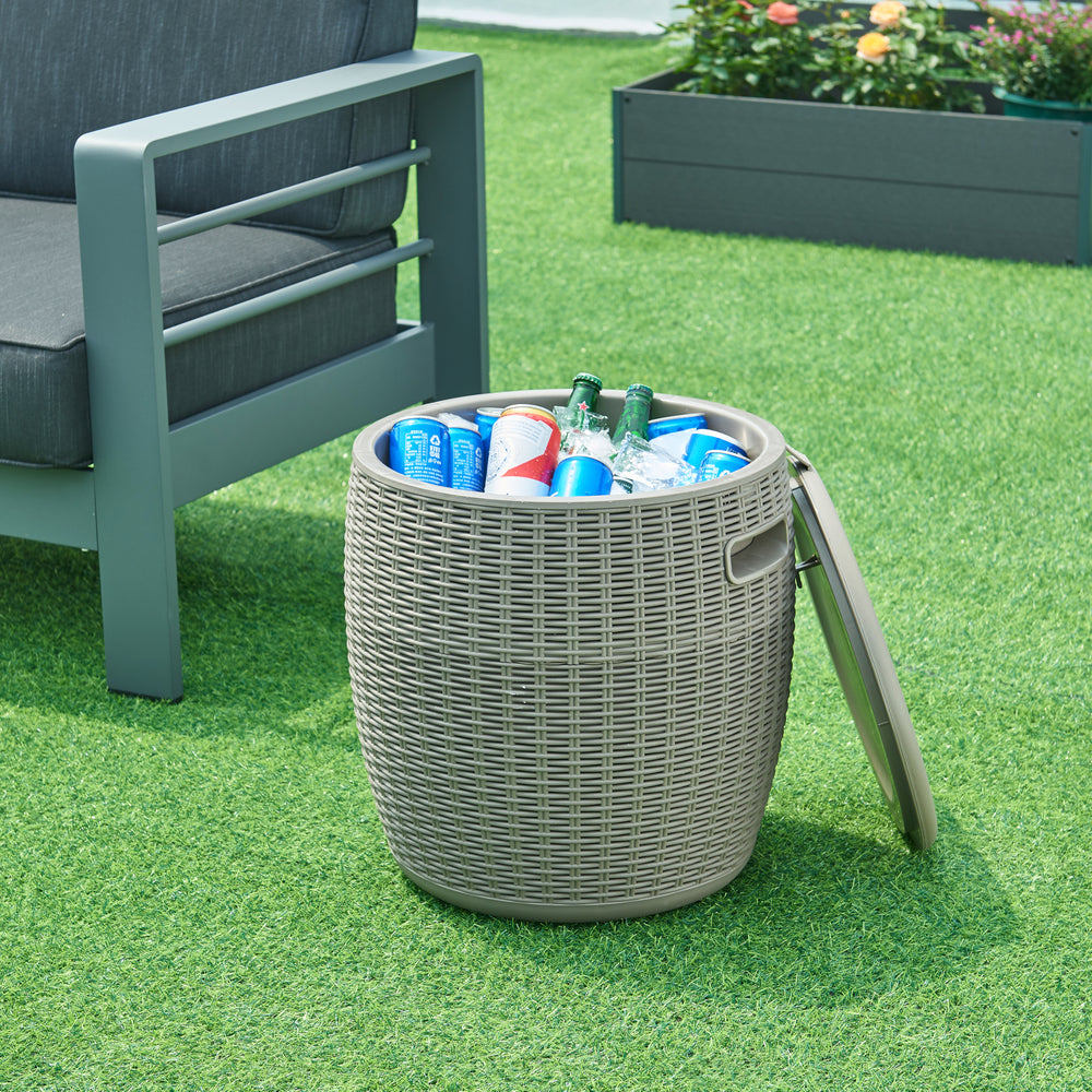 Stołek Cool Box Avetrana 44xØ40 cm jasnobrązowy [casa.pro]