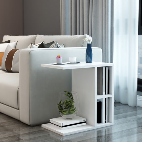 Stolik pomocniczy Ravnsborg 50x50x30 cm biały [en.casa] - premiumXL