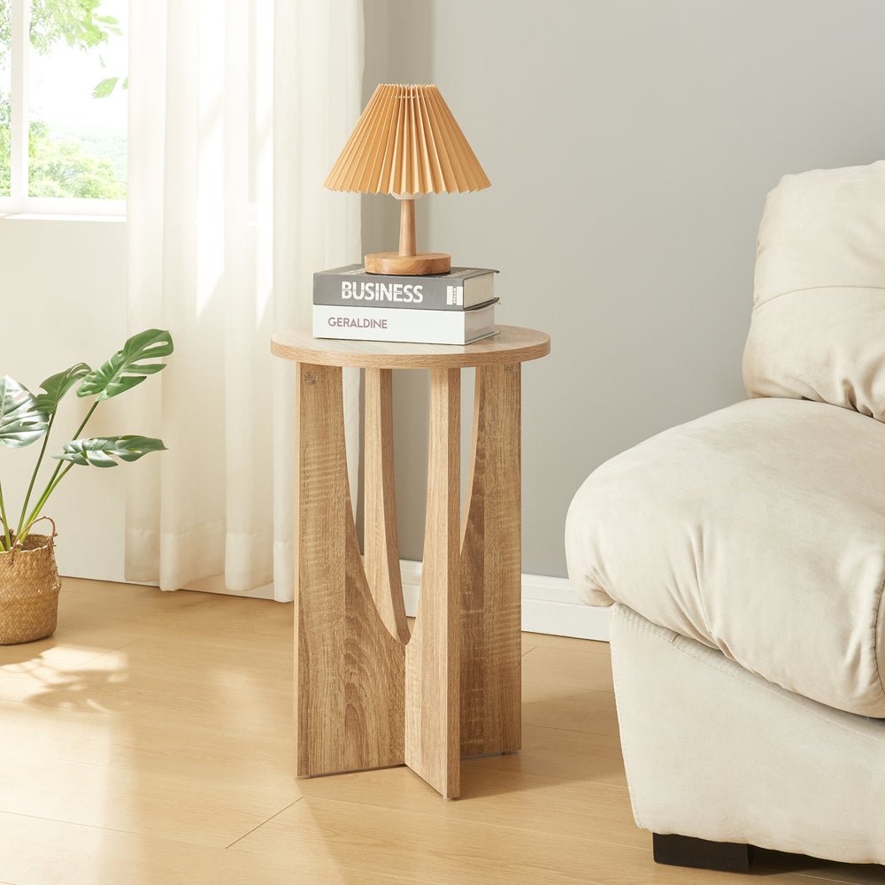 Stolik pomocniczy Rindal 38x56,5 cm dąb [en.casa] - premiumXL