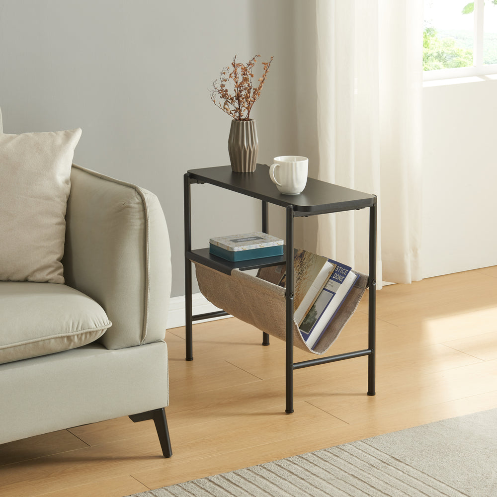 Stolik pomocniczy Samnanger 60x28x53cm czarny [en.casa] - premiumXL
