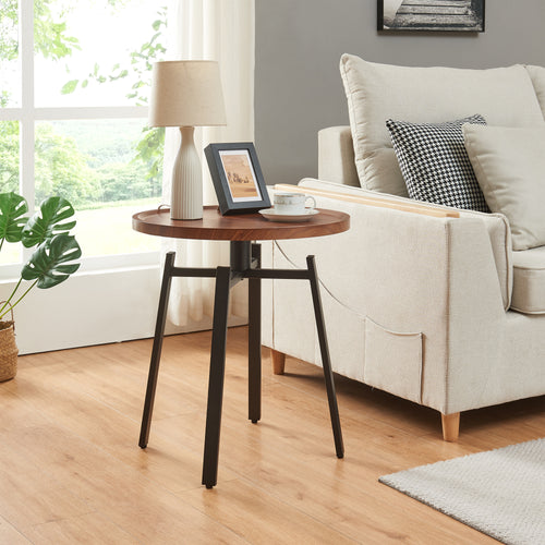 Stolik pomocniczy Mippeena 54xØ50 cm czarny/orzech [en.casa] - premiumXL