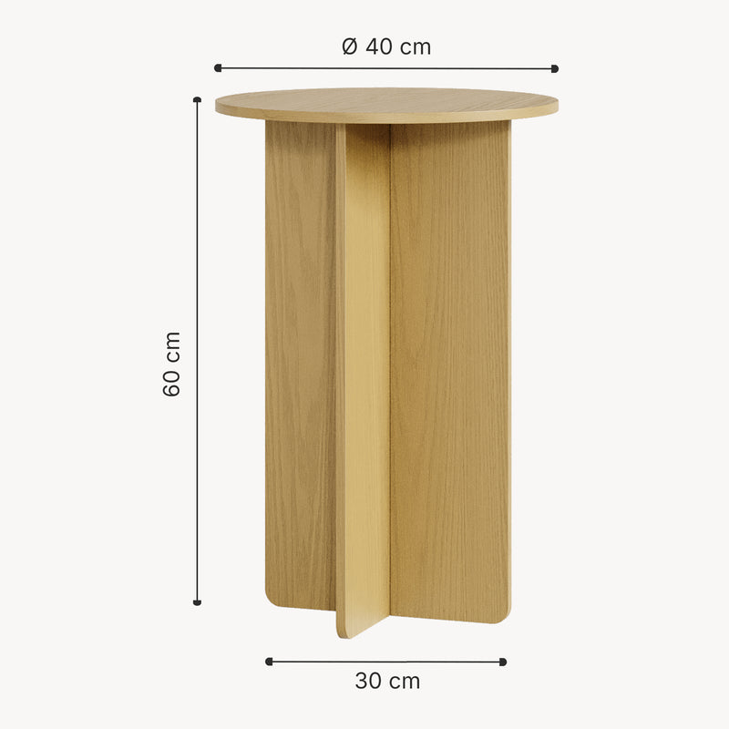 Szkic wymiarowy Stolik boczny Vappevn 60xØ40 cm [en.casa]