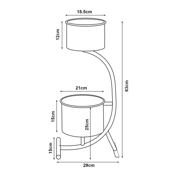 Stojak na kwiaty Almelo 63x29x21cm metal [en.casa]