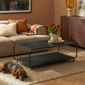 Stolik kawowy Færder 115x50x45 cm stal czarna [en.casa]