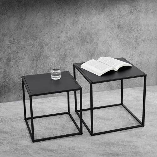 Stolik boczny Morsum zestaw 2 industrialny design czarny [en.casa]