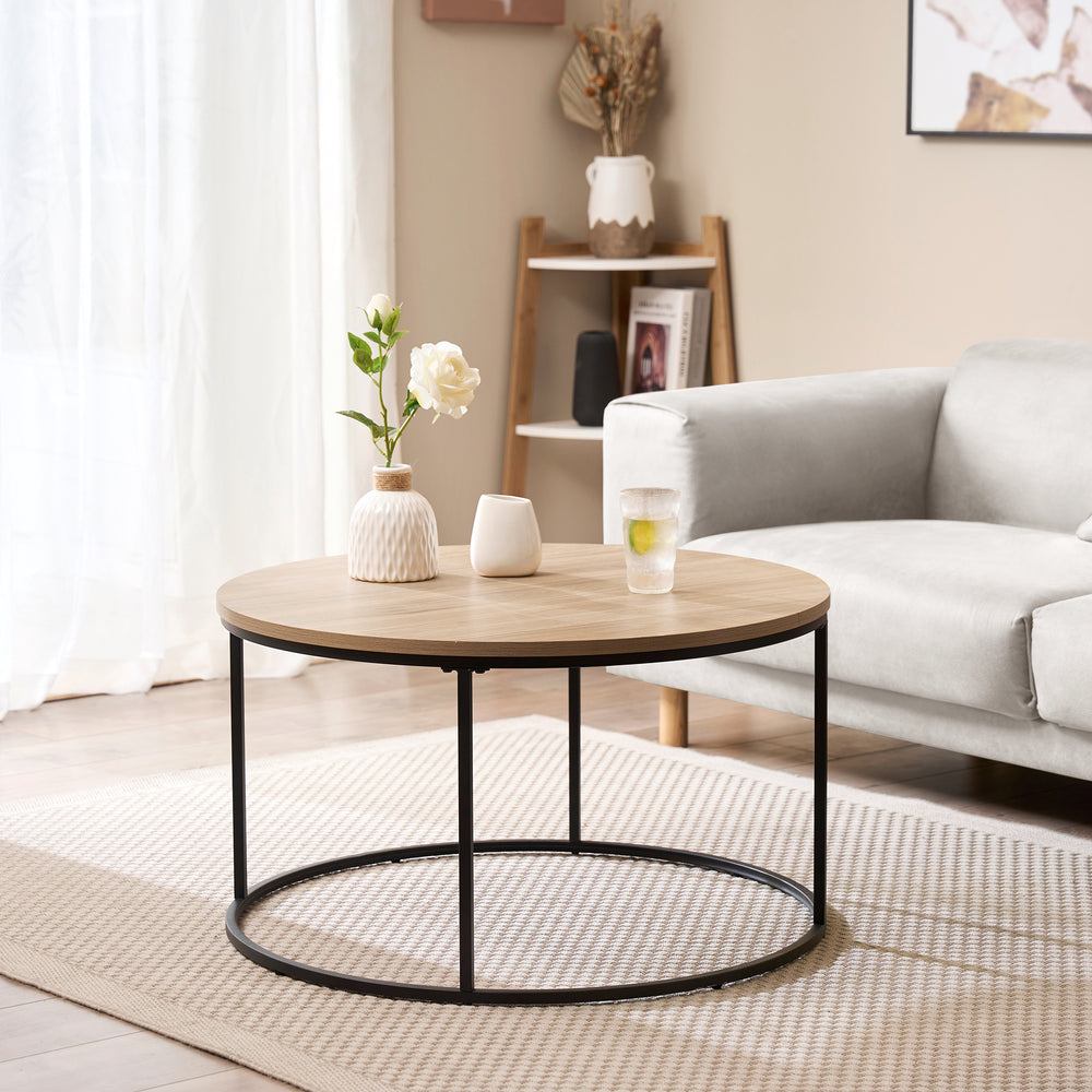 Stolik kawowy Kuhmoinen 45xØ80 cm czarny [en.casa] - premiumXL