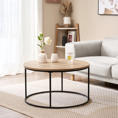 Stolik kawowy Kuhmoinen 45xØ80 cm czarny [en.casa] - premiumXL