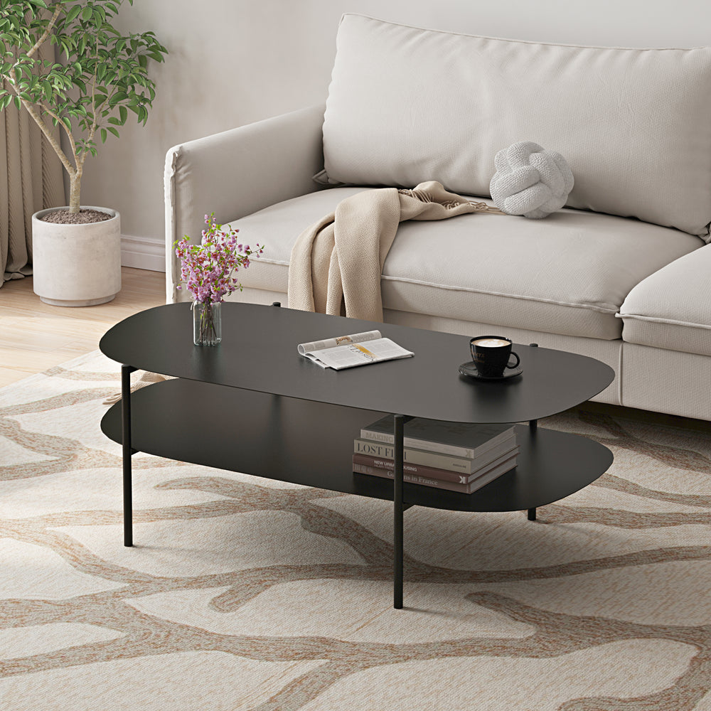 Stolik kawowy Enebakk 112x62x40,5cm czarny, matowy [en.casa] - premiumXL