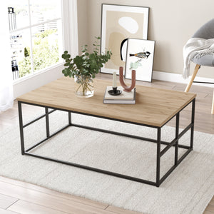 Stolik kawowy Velendi 100x60x40 cm dąb/czarny [en.casa] - premiumXL