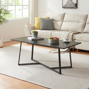 Stolik kawowy Riskiften 120x60x48 cm, efekt marmuru, czarny [en.casa] - premiumXL