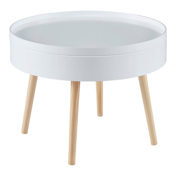 Stolik kawowy Bongard biały Ø60x45 cm [en.casa]