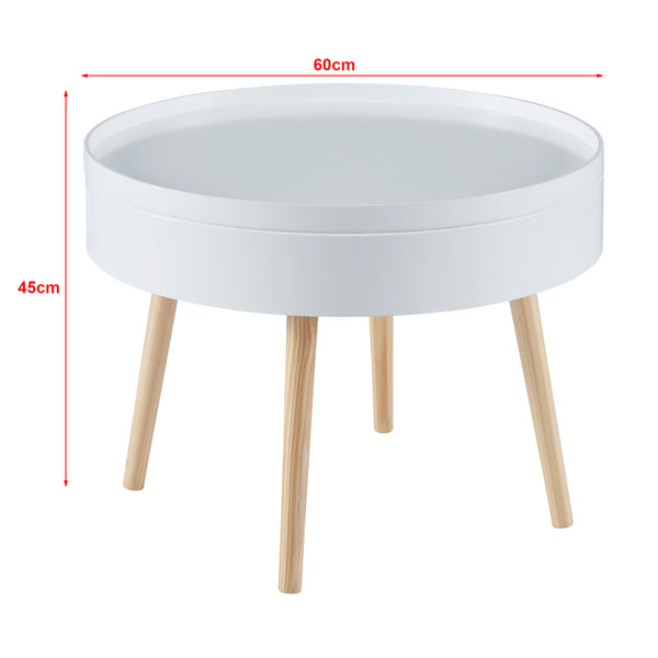 Stolik kawowy Bongard biały Ø60x45 cm [en.casa]