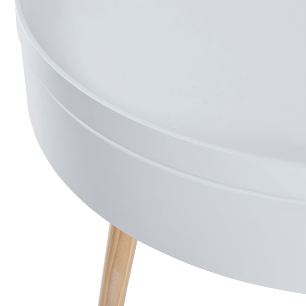 Stolik kawowy Bongard biały Ø60x45 cm [en.casa]