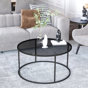 Stolik kawowy Kolari 45 x Ø80 cm czarny/przezroczysty różne kolory Kolory [en.casa]