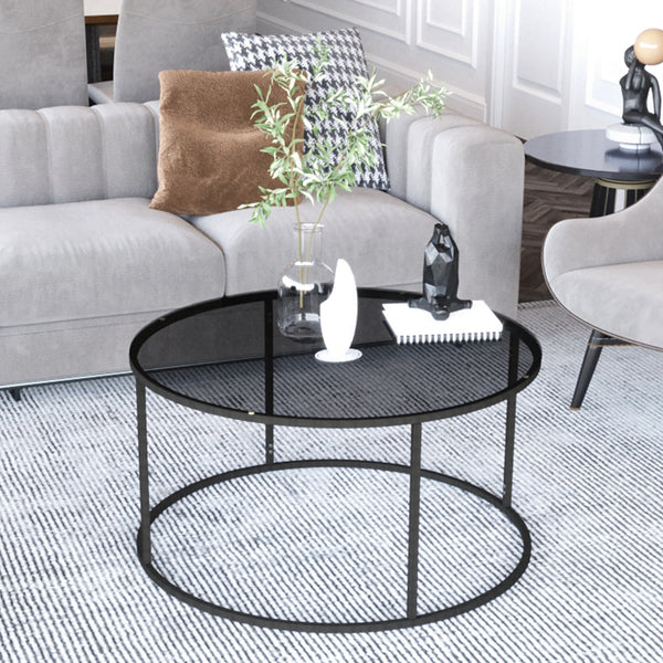 Stolik kawowy Kolari 45 x Ø80 cm czarny/przezroczysty różne kolory Kolory [en.casa]
