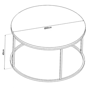 Stolik kawowy Kolari 45 x Ø80 cm czarny/przezroczysty różne kolory Kolory [en.casa]