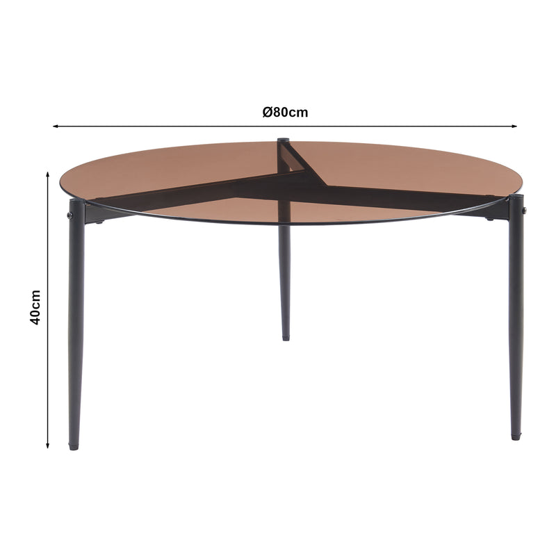 Szkic wymiarowy Stolik kawowy Ulökantaa Ø80x40 cm [en.casa]