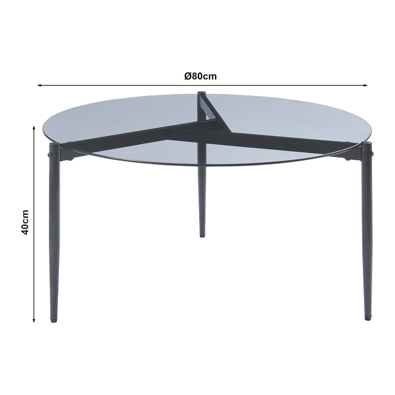 Szkic wymiarowy Stolik kawowy Ulökantaa Ø80x40 cm [en.casa]