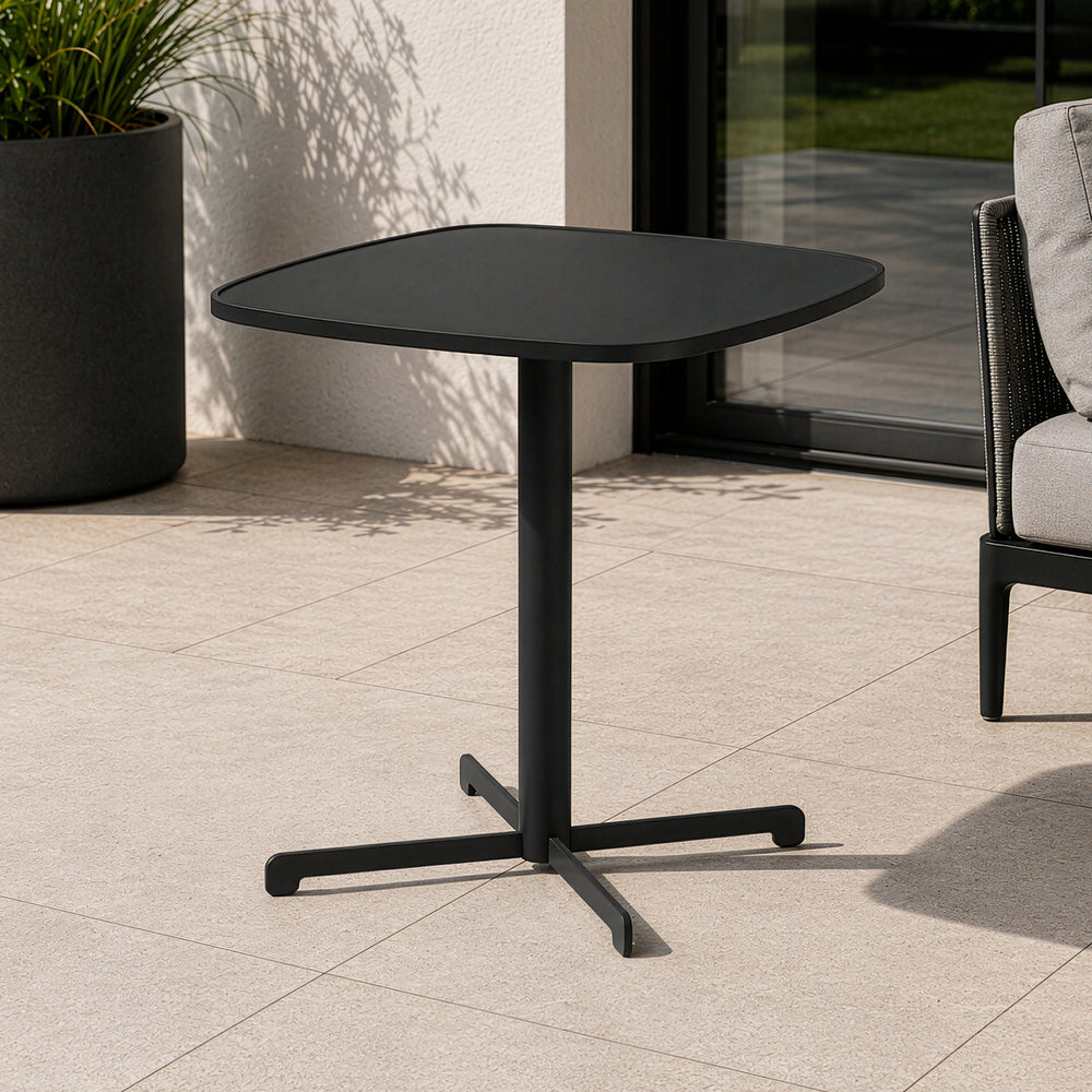 Stół bistro na zewnątrz Foggia 75x70x70 cm stal antracytowa [casa.pro]