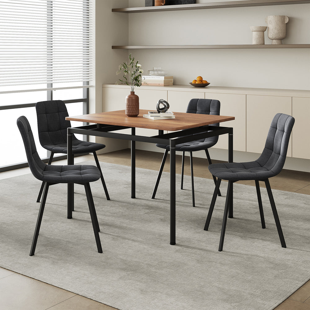 Zestaw jadalniany Hemnes 5-częściowy dąb/ciemnoszary [en.casa]
