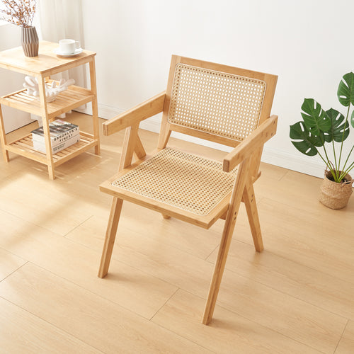 Krzesło do jadalni Asikkala 79x50x50cm bambus/efekt rattanu [en.casa] - premiumXL