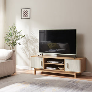 Szafka pod TV Ferrersp z 2 drzwiami 140x40x45 cm dąb/kolory piasku [en.casa]