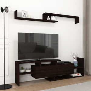 Szafka RTV Liksefte z półką ścienną 154x28x42 cm [en.casa]